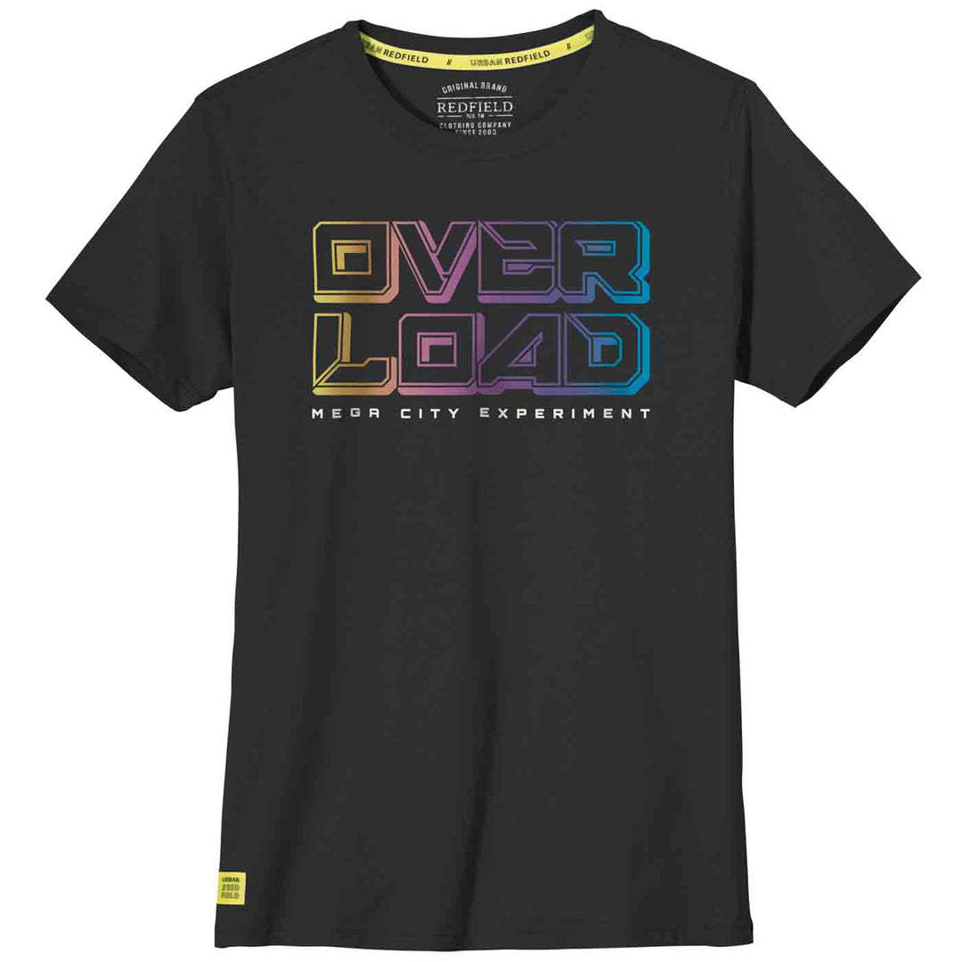 Schwarzes t shirt von Redfield mit buntem Overload Druck und modernem Design