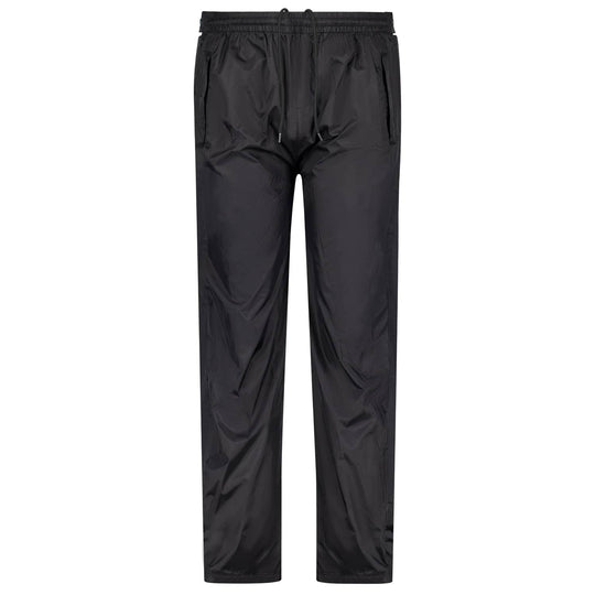 Adamo schwarze regenhose herren aus wasserdichtem Material mit elastischem Bund und Seitentaschen
