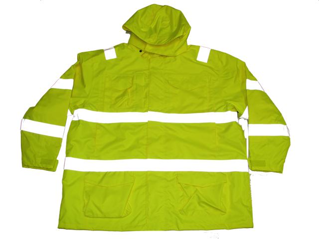 BigTiger gelbe regenjacke herren mit reflektierenden Streifen und Kapuze für bessere Sichtbarkeit