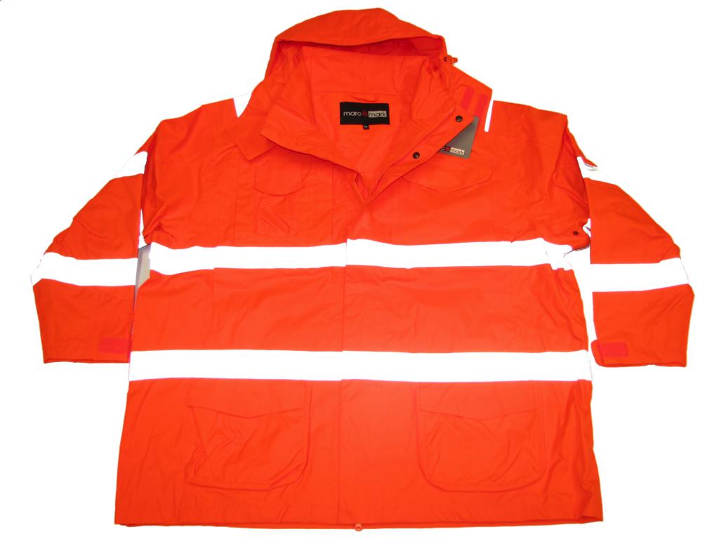 BigTiger orange regenjacke herren mit reflektierenden Streifen und Kapuze für hohe Sichtbarkeit