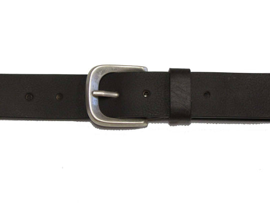 Erka Ledergürtel Herren Schwarz mit silberner Metallschließe aus robustem Leder