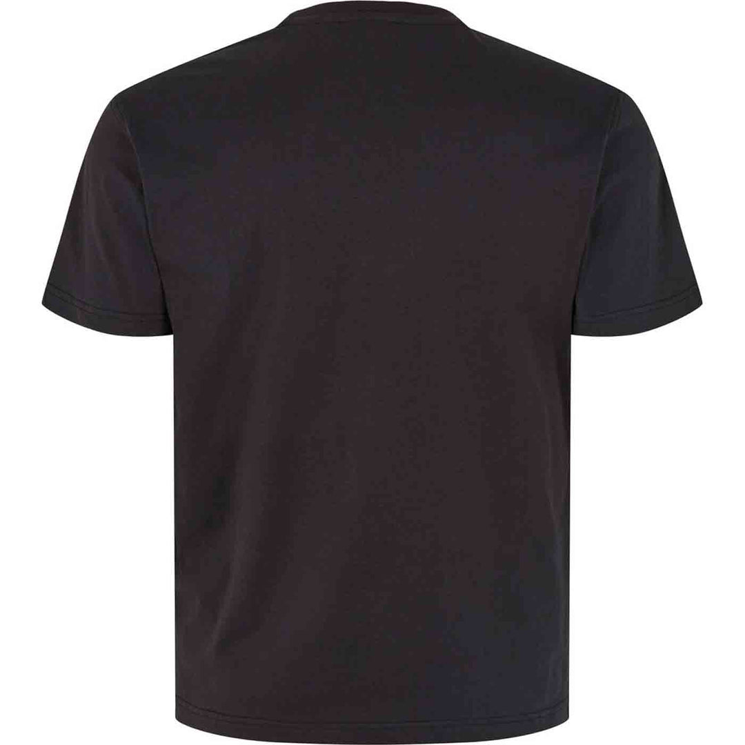 Schwarzes Allsize herren t shirt bedruckt mit kurzem Arm und einfachem Rückendesign