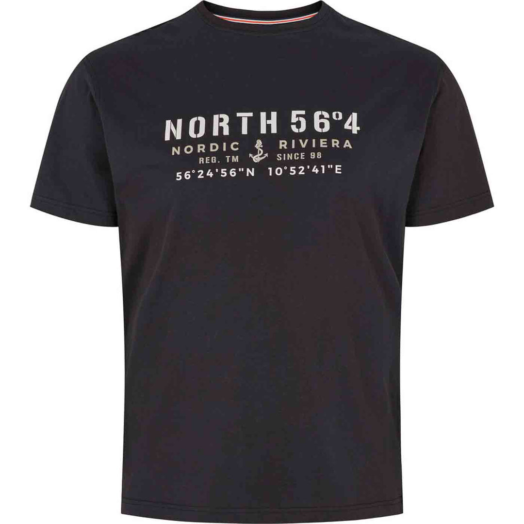 Allsize herren t shirt bedruckt in schwarz mit Nordic Riviera Print und Kurzarm