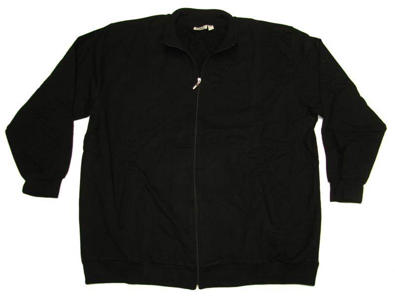Schwarze sweatjacke herren von BigTiger mit Reißverschluss und Bündchen an Ärmeln und Saum