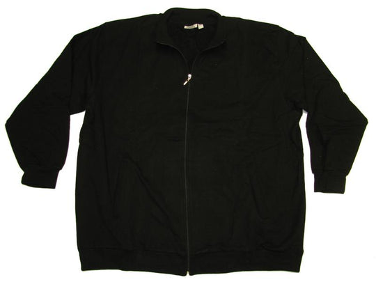 Schwarze sweatjacke herren von BigTiger mit Reißverschluss und Bündchen an Ärmeln und Saum