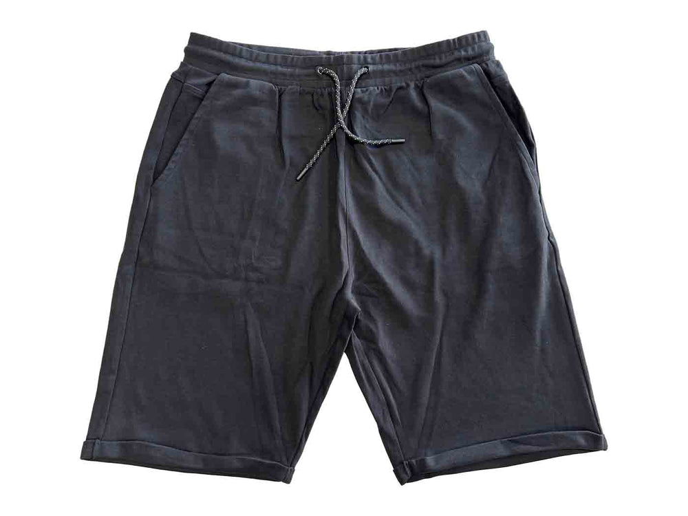 Allsize schwarze Capri-Short aus Baumwolle, bequeme herren sweatshorts mit Kordelzugbund