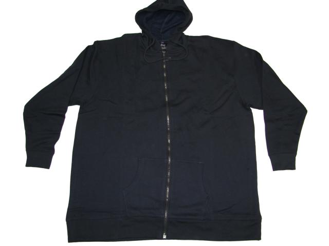 Schwarze Kapuzenjacke Herren von BigTiger mit Reißverschluss und Kängurutasche aus Sweatstoff