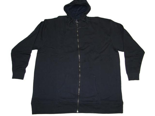 Schwarze Kapuzenjacke Herren von BigTiger mit Reißverschluss und Kängurutasche aus Sweatstoff