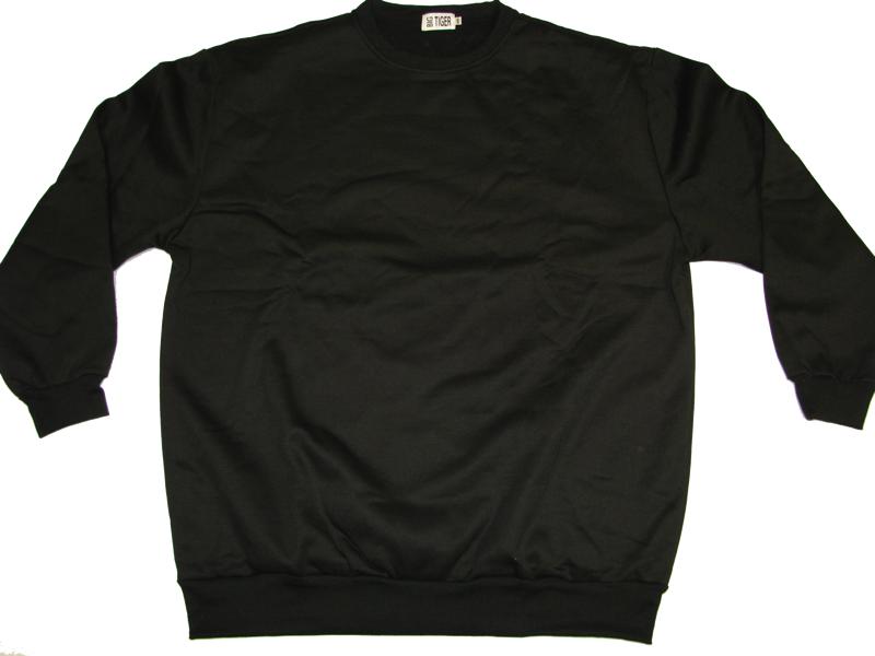 Schwarzes BigTiger sweatshirt mit Bund und langen Ärmeln für Herren und Damen