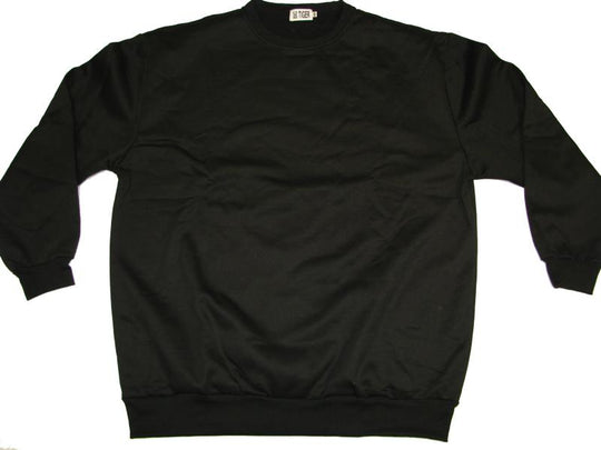 Schwarzes BigTiger sweatshirt mit Bund und langen Ärmeln für Herren und Damen