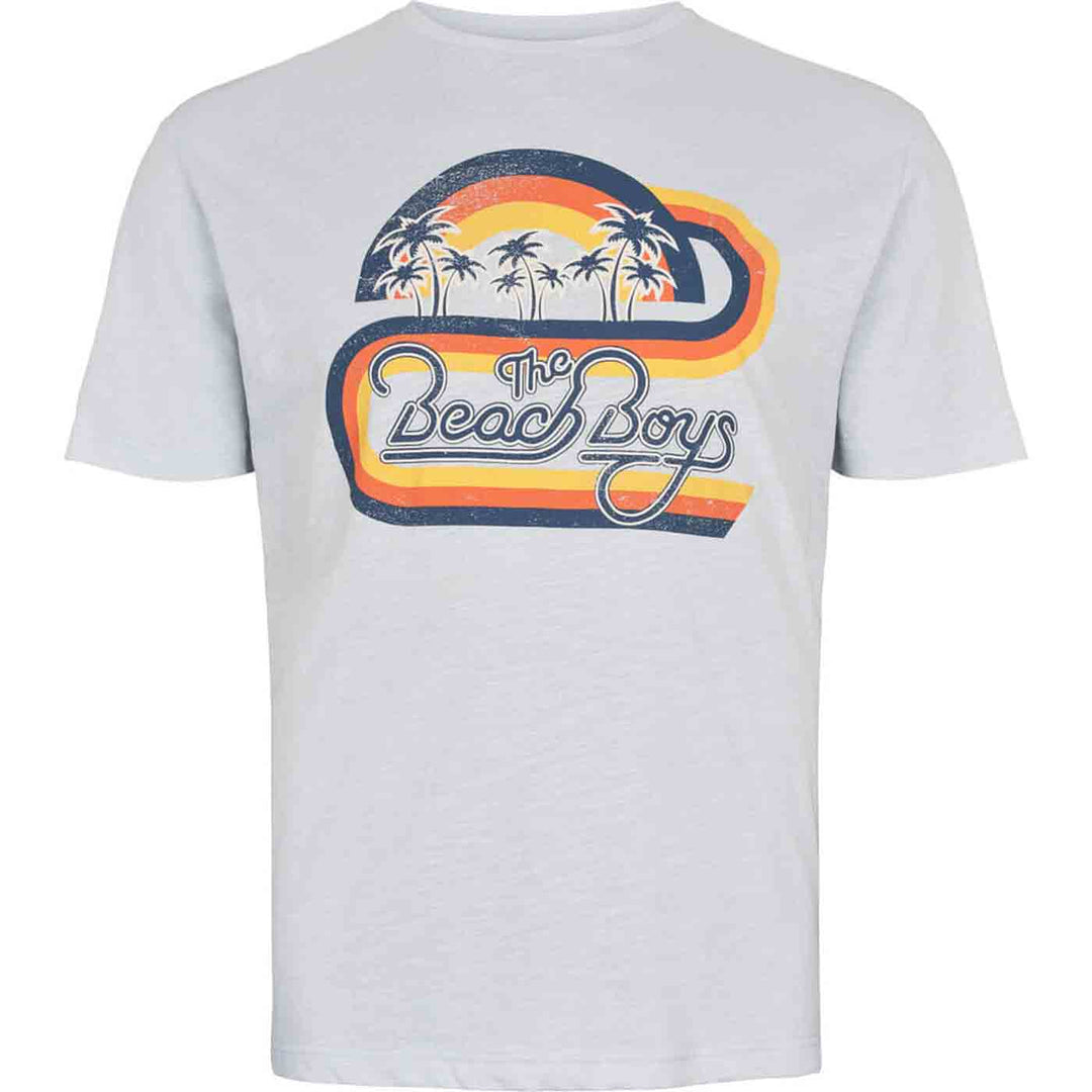 Graues Allsize T-Shirt mit The Beach Boys Druck und Palmenmotiv Herrenmode