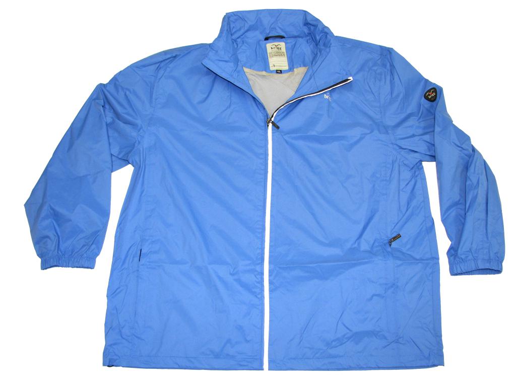 Hellblaue Brigg herren regenjacke mit Reißverschluss und langärmligem Design für nasses Wetter