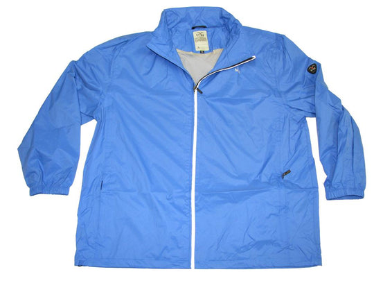 Hellblaue Brigg herren regenjacke mit Reißverschluss und langärmligem Design für nasses Wetter