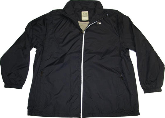 Schwarze Brigg herren regenjacke mit Reißverschluss und zwei Taschen für regnerische Tage