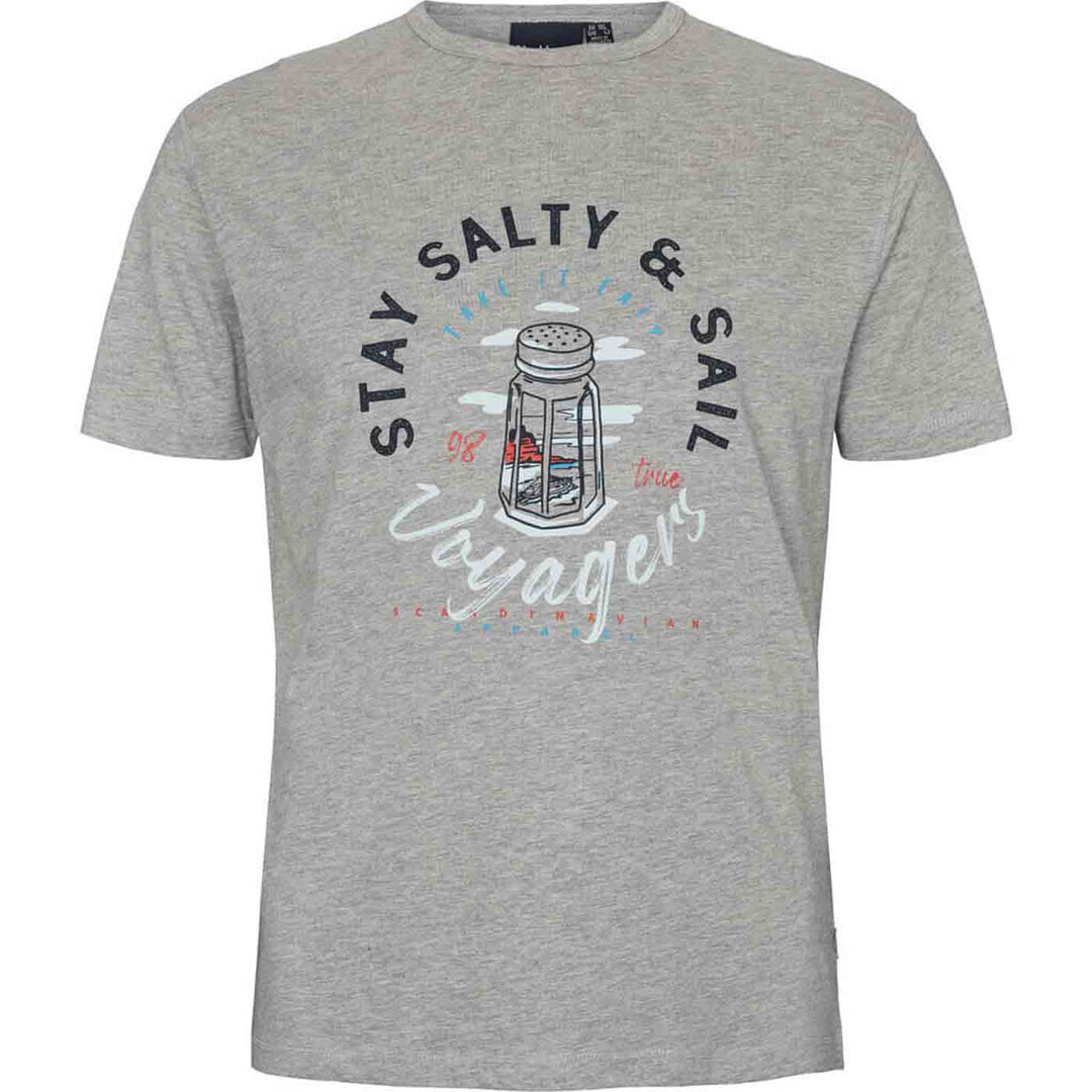Graues T Shirt Übergröße Herren von Allsize mit maritimem Stay Salty Sail Druck