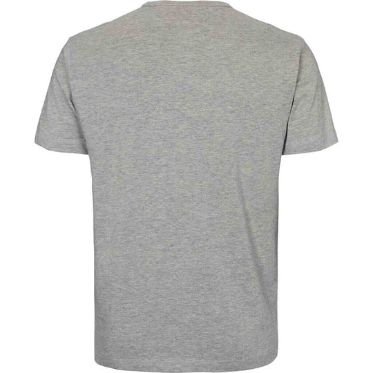 Graues T Shirt Übergröße Herren von Allsize mit kurzem Arm und Rundhalsausschnitt Rückansicht
