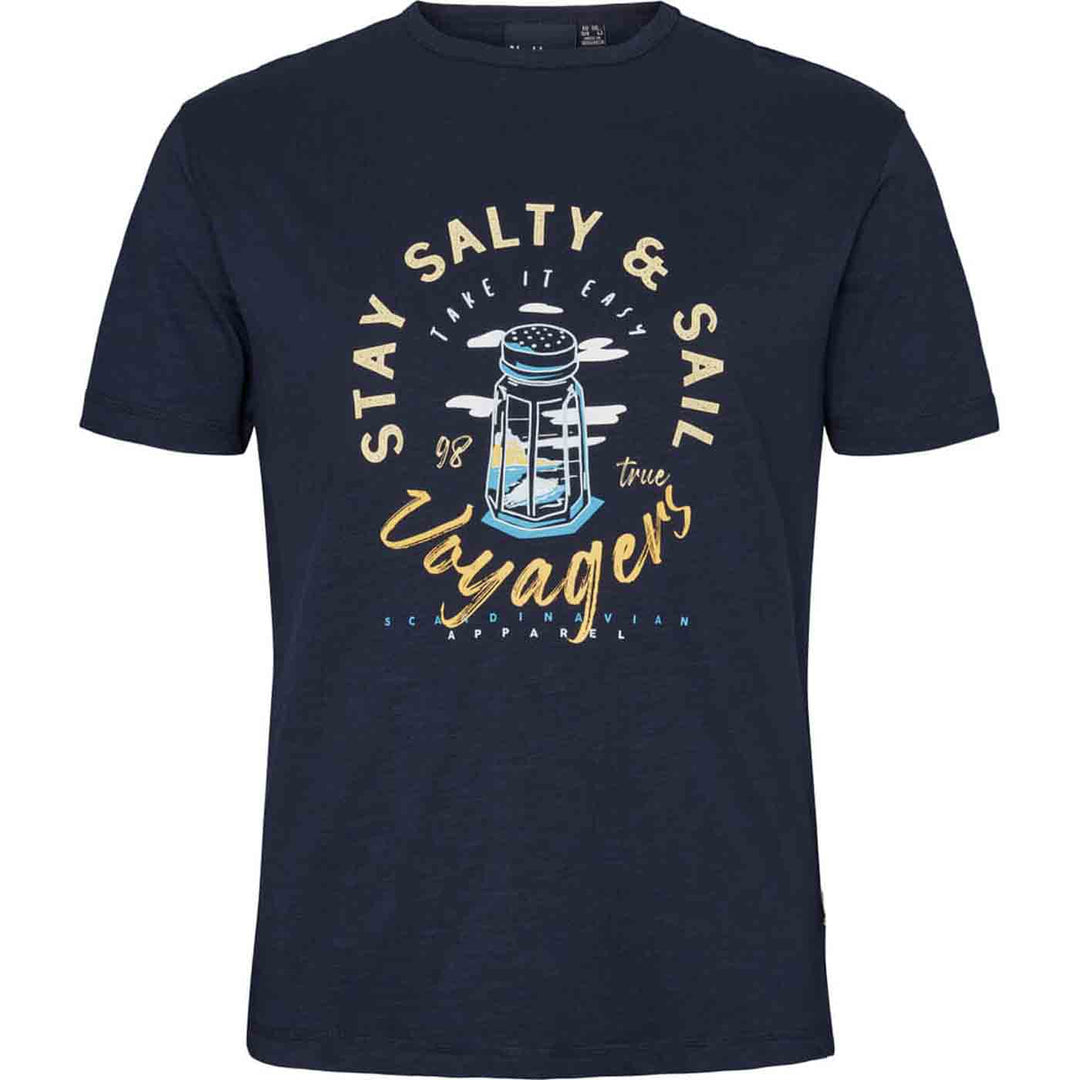 T Shirt Übergröße Herren von Allsize in Dunkelblau mit maritimem Salt Shaker Aufdruck
