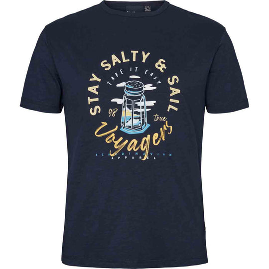T Shirt Übergröße Herren von Allsize in Dunkelblau mit maritimem Salt Shaker Aufdruck