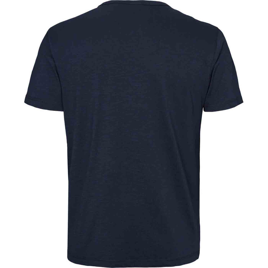 Dunkelblaues T Shirt übergröße herren von Allsize mit kurzem Arm und einfachem Design Rückansicht