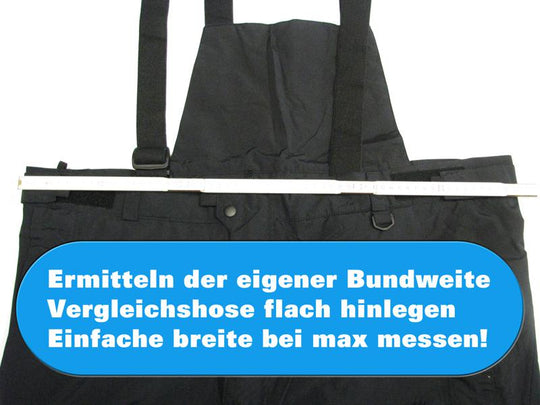 BigTiger schwarze skihose mit verstellbaren Trägern und Bundweitenmessung