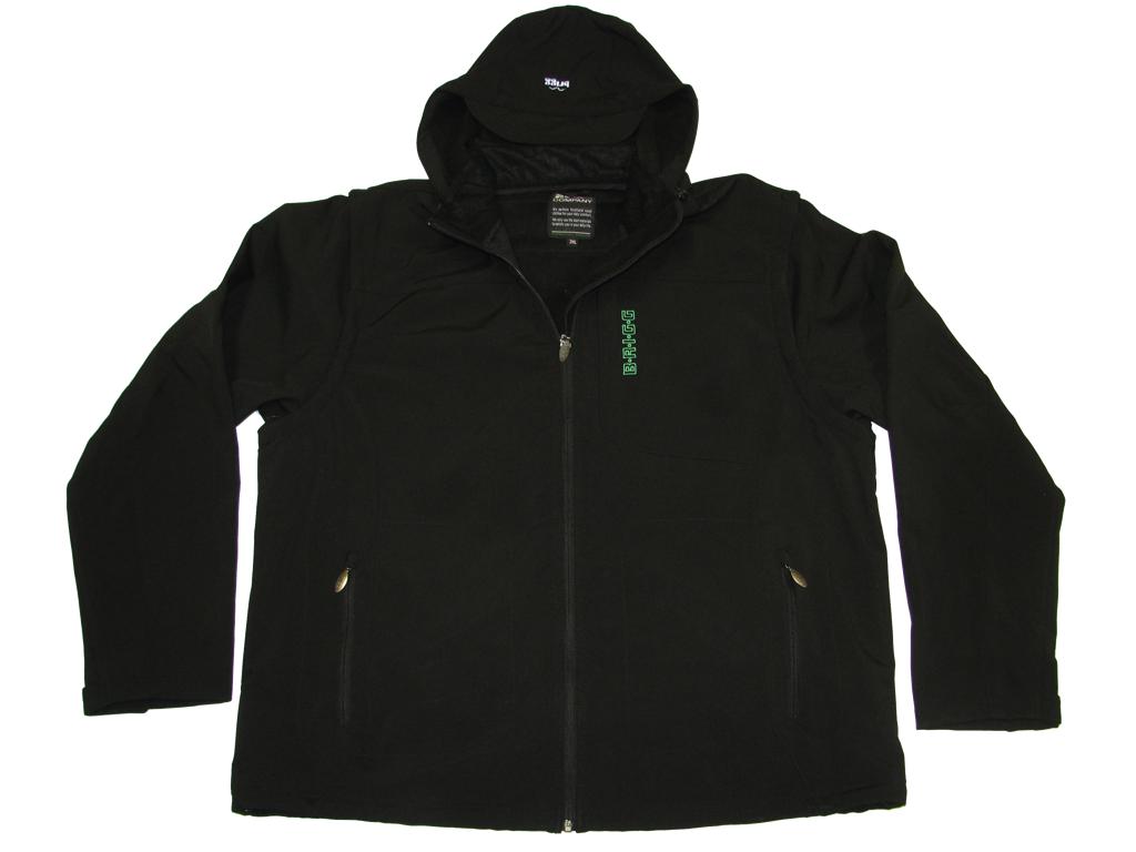 Brigg Softshell Jacke Herren in Schwarz mit Kapuze und Reißverschlusstaschen für Alltag und Outdoor