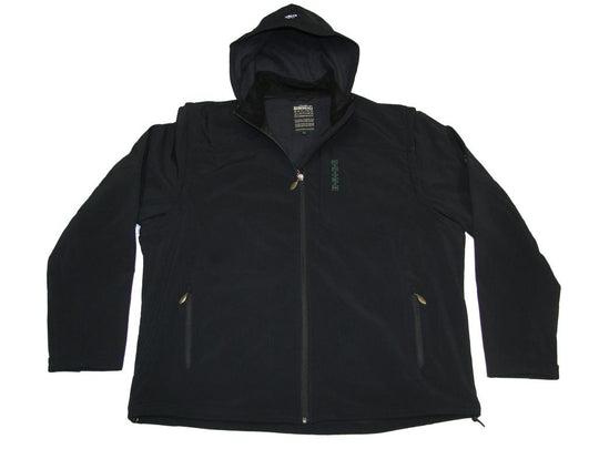 Brigg schwarze softshell jacke herren mit Kapuze und Reißverschlusstaschen für Outdooraktivitäten