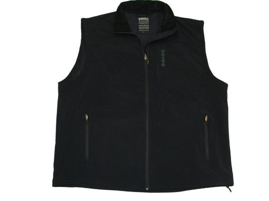 Schwarze Softshell Jacke Herren Weste von Brigg mit Frontreißverschluss und seitlichen Taschen