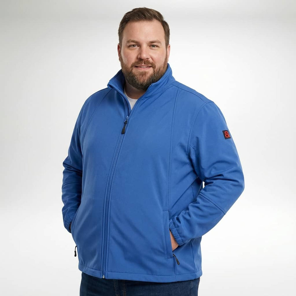 BigTiger softshelljacke herren in Blau mit Reißverschlusstaschen und Stehkragen für kalte Tage