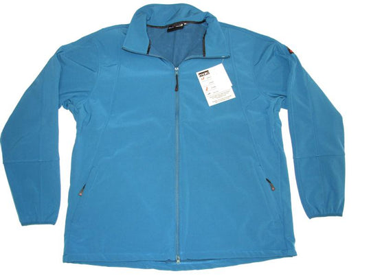 Blaue Softshelljacke Herren von BigTiger mit Reißverschluss und Stehkragen für Outdoor-Aktivitäten