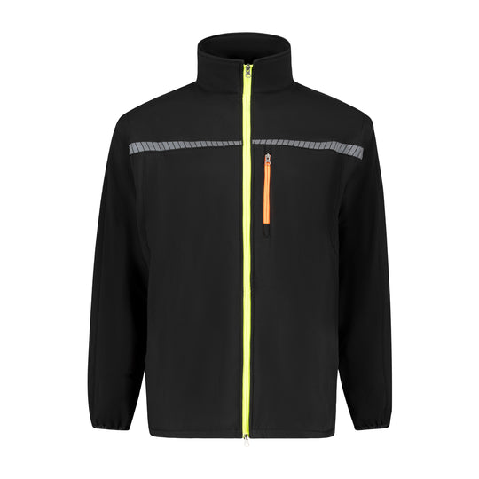 Adamo Softshelljacke Herren Übergröße 4XL-10XL in Schwarz mit Neon Reißverschluss und Brusttasche