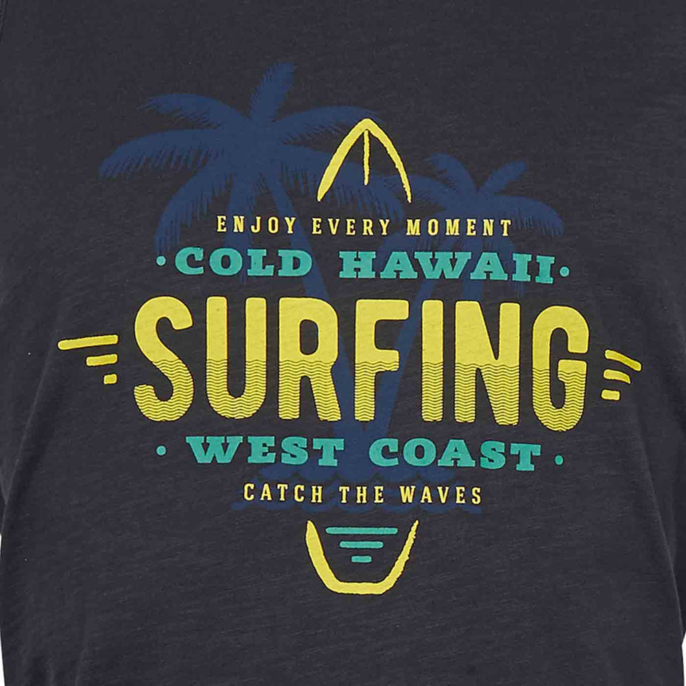Allsize T-Shirt mit Surf-Print und Palmen in dunkelblau für Herren tank top für herren