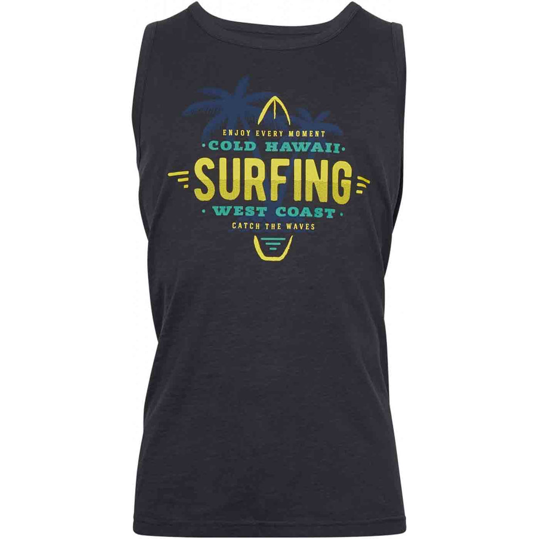 Schwarzes Tank Top für Herren mit Surf-Motiv und Allsize Logo in lässigem Design