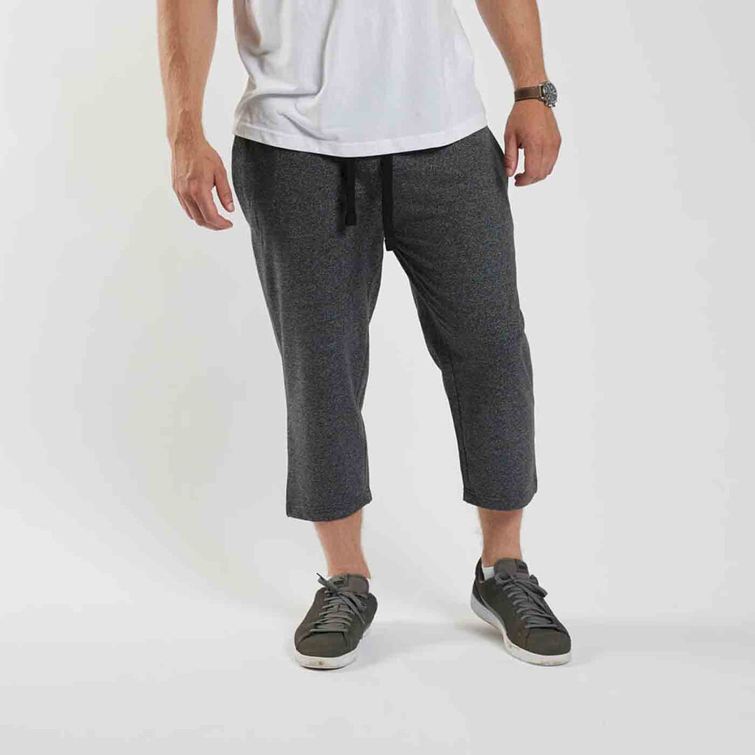 Allsize Sweatcaprihose Herren Übergröße in Dunkelgrau aus weichem Material mit Kordelzug