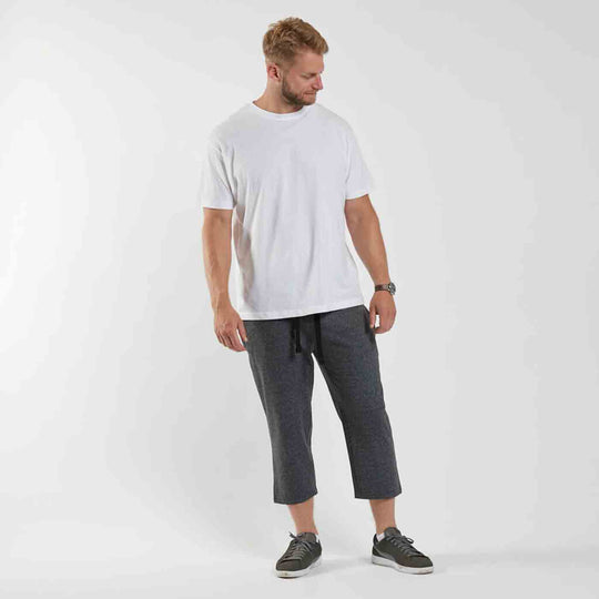 Allsize Sweatcaprihose Herren Übergröße in dunkelgrau mit lockerem Schnitt und Kordelzug am Bund