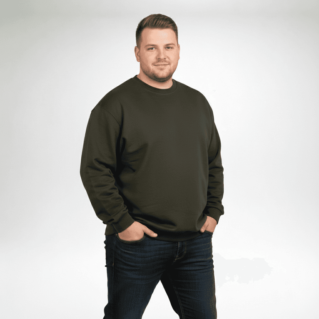 Promodoro Sweatshirt mit Bund in Schwarz, lässig und bequem getragen von einem Mann