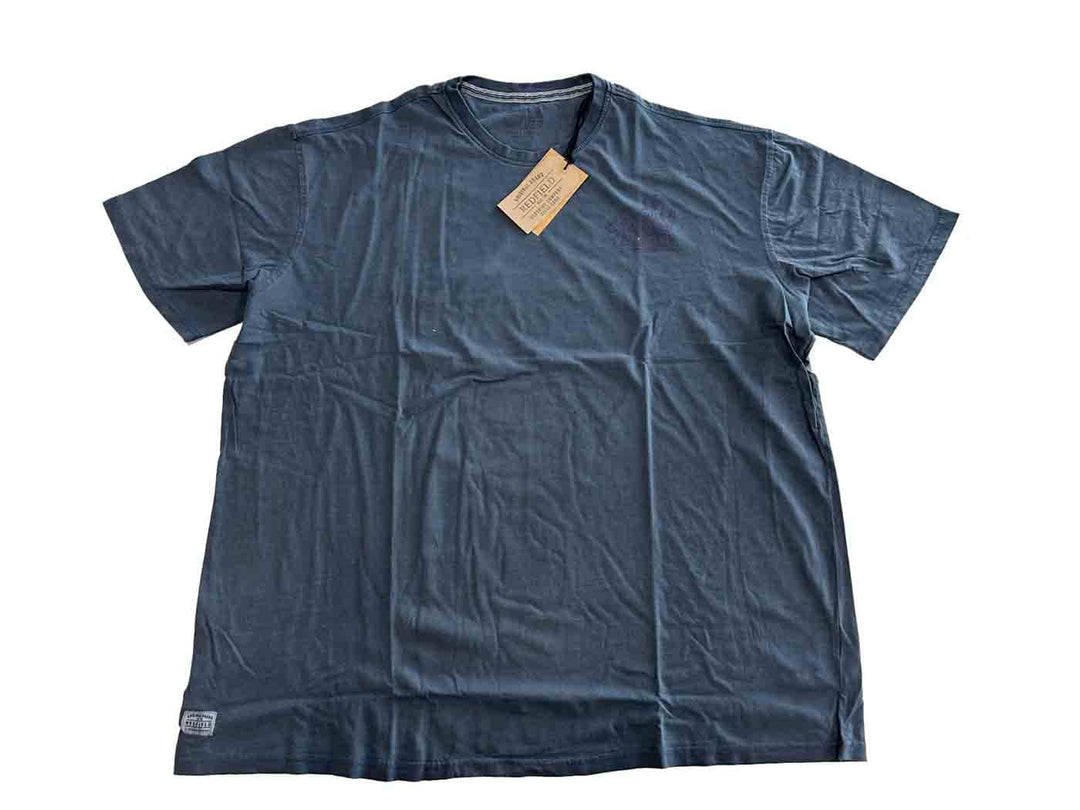 Redfield T Shirt Herren in Dunkelblau mit Rundhalsausschnitt und Kurzarm