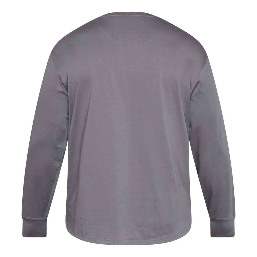T-Shirt Langarm mit Druck Herren Übergröße in Grau von Allsize Rückansicht