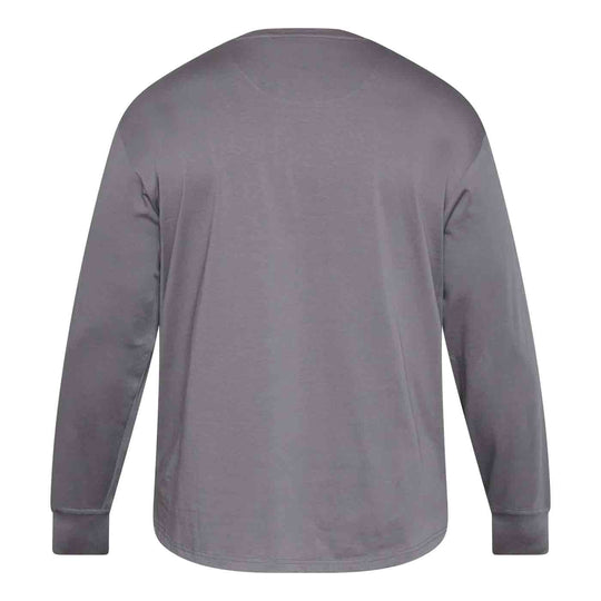 T-Shirt Langarm mit Druck Herren Übergröße in Grau von Allsize Rückansicht