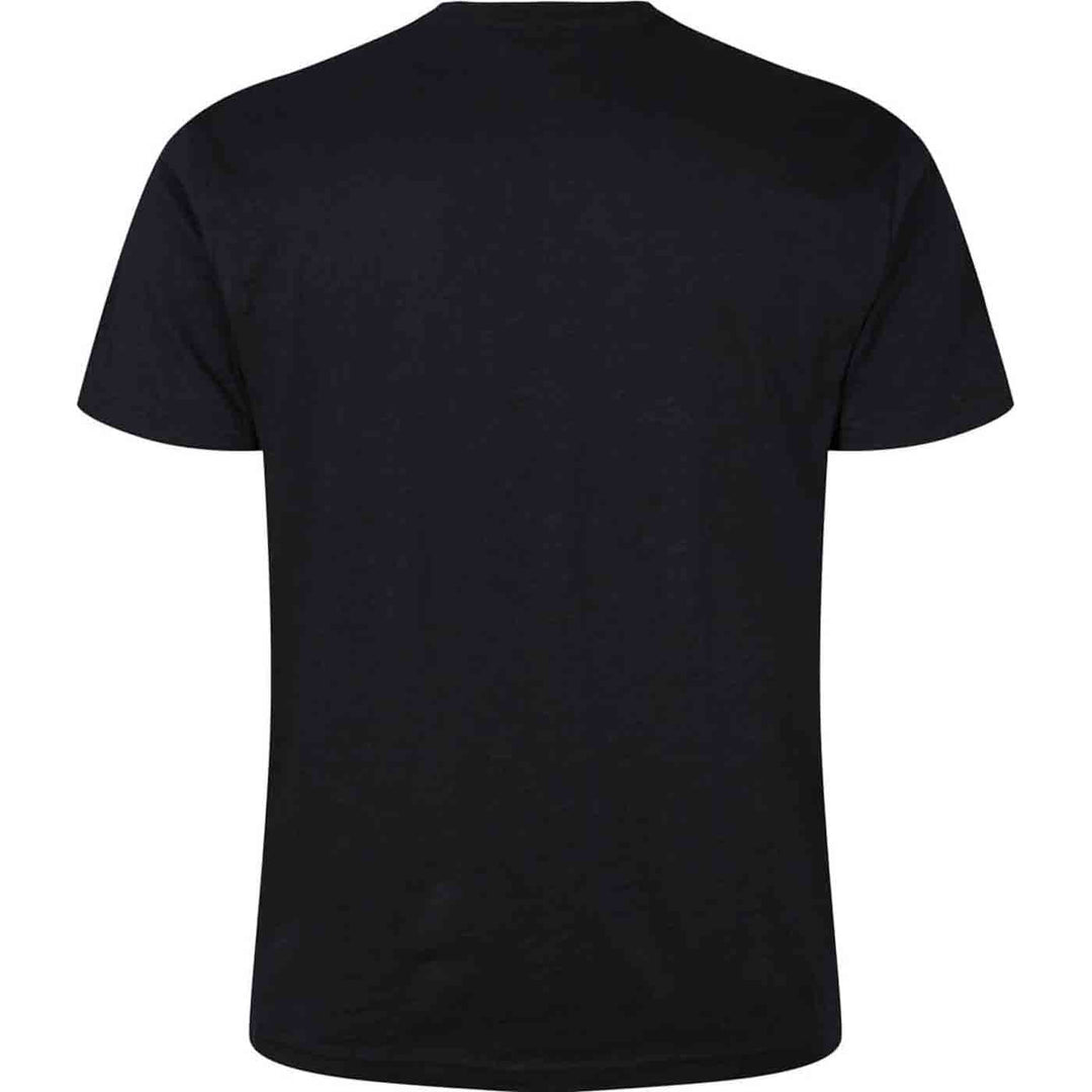 Schwarzes Allsize t shirt mit kurzärmeliger Passform und schlichtem Design von hinten