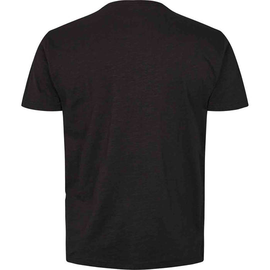 Schwarzes T-Shirt Übergröße Herren von Allsize mit Rundhalsausschnitt und kurzen Ärmeln von hinten