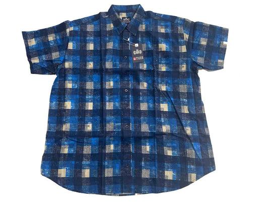 Karo Hemd kurzarm in Übergröße von BigTiger Dicker Stoff