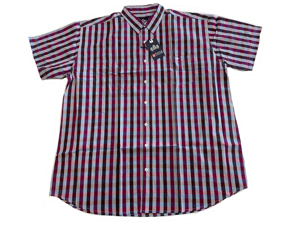 Karo Hemd kurzarm in Übergröße von BigTiger