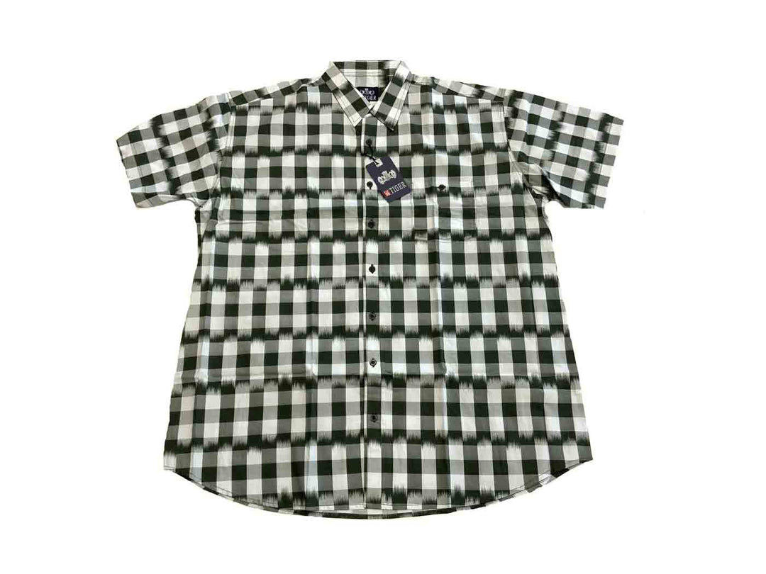 Chemise à carreaux manches courtes grandes tailles