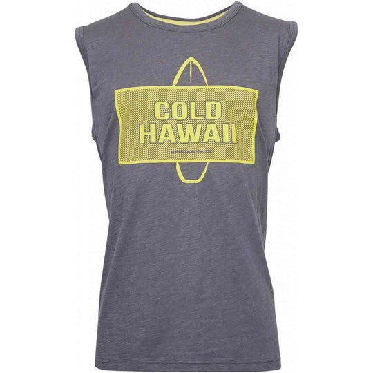Graues tank-top mit gelbem Cold Hawaii Print von Allsize für sommerlichen Look