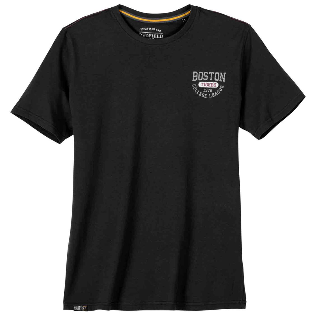 Redfield schwarzes tee t shirt mit Boston Tigers College League Print auf der Brust