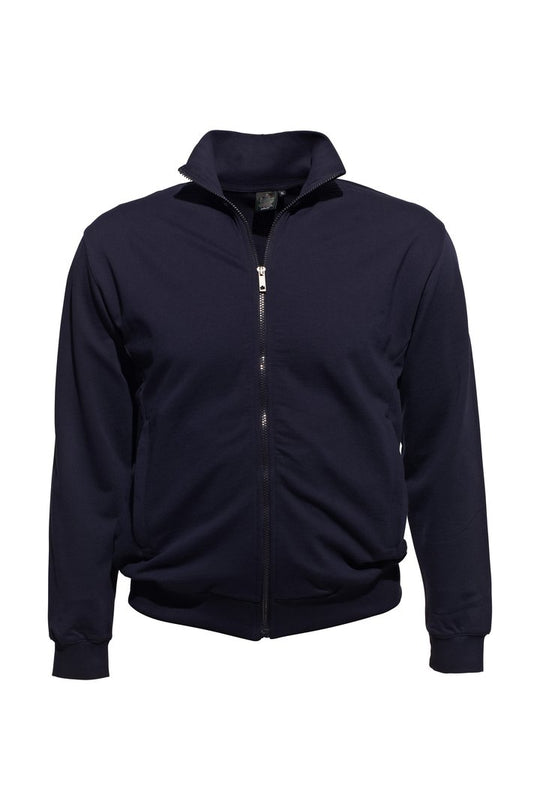 Ahorn Sport Kapuzen-Sweat-Jacke in Marineblau in übergröße für herren mit Reißverschluss und Stehkragen