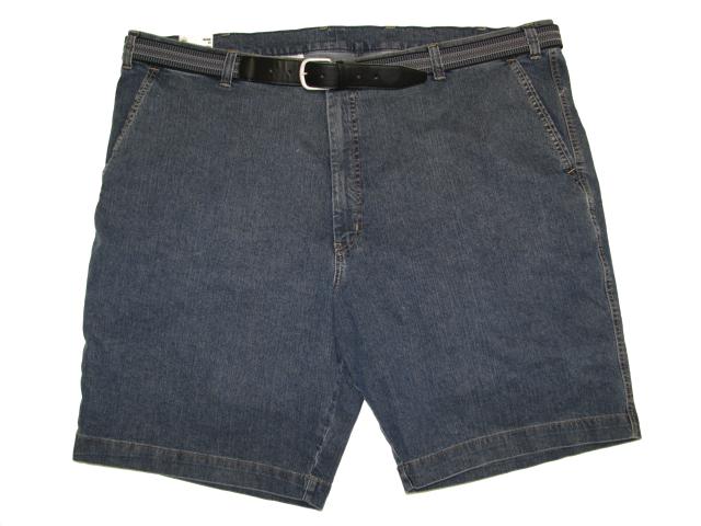 Pionier kurze Jeans Hose in dunkelblau für übergröße herren mit Gürtel
