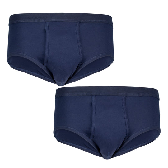Adamo Slip Feinripp in Dunkelblau Doppelpack unterhose für herren aus Baumwolle