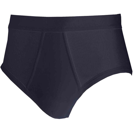 Adamo Slip Feinripp in Schwarz als bequeme unterhose für herren mit breitem Bund