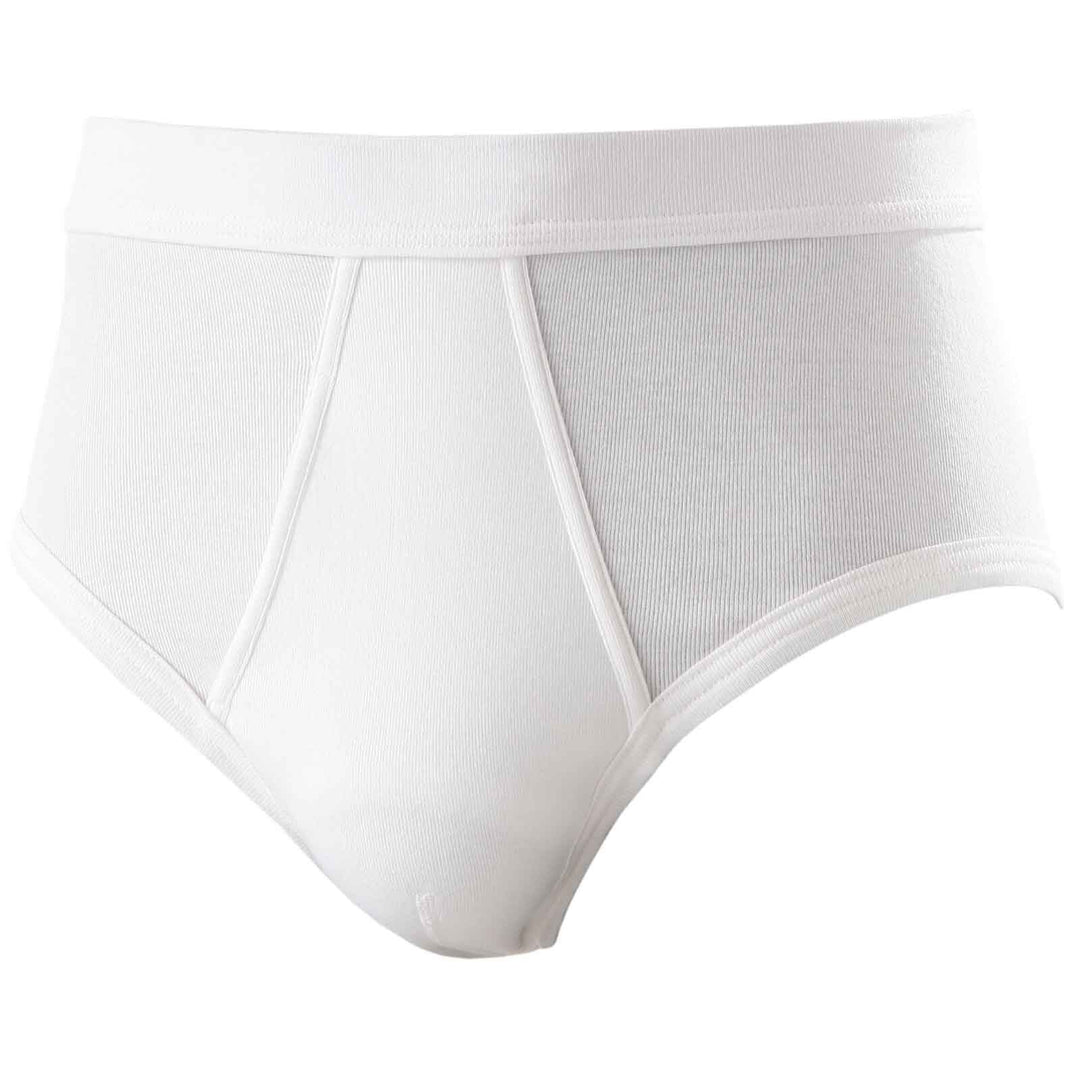 Weiße Adamo Slip Feinripp Unterhose für Herren aus Baumwolle mit komfortablem Bund
